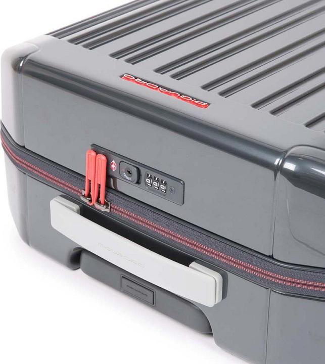 Produktbild Piquadro PQ-Light - Ultra Slim Kabinen-Hartschalentrolley Grau/Rot (34 l, Handgepäck (bis 50l))