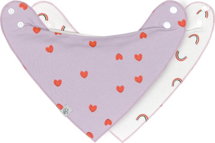 Lässig Dreieckstuch Baby (2 Stk) - Bandana, Happy Rascals Herz