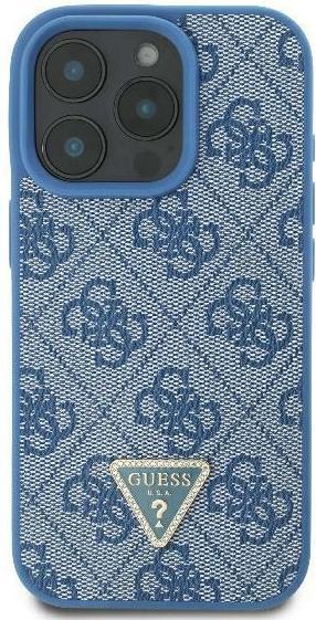 Image du produit Guess GUHCP16SP4TDSCPB iPhone 16 6.1" niebieski/bleu hardcase cuir logo métal strass crossbody