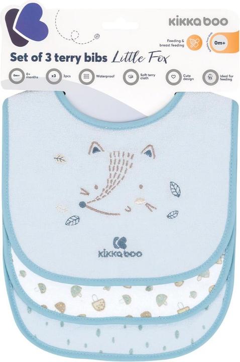 Actual product image Kikkaboo Baby bib Little Fox 3 pcs set