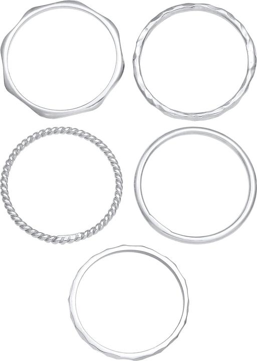 Actual product image Elli Band Ring, Geo, Ring Set (58, 925 Silver)