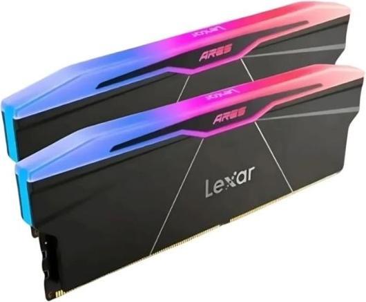 Image du produit Lexar Kit Barrettes mémoire 32Go (2x16Go) DIMM DDR5 Ares RGB 6000MHz (Noir) (2 x 16GB, 6000 MHz, RAM DDR5, U-DIMM)
