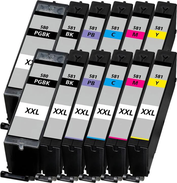 Actual product image Druckfuxx 12x XXL DRUCKER PATRONEN für CANON PIXMA TS705 TS6250 TS6251 TS8252 TS