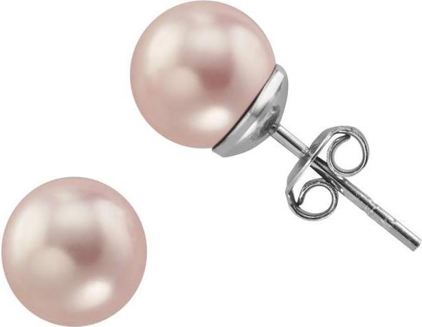 Bijouteria Ohrstecker (Synthetische Perle mit Kristallkern, Silber 925)
