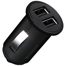 Transcend TS-DPL3 - Auto-Netzteil - 2.4 A - 2 Ausgabeanschlussstellen (2 x USB) (Eingebaute Anzeige)