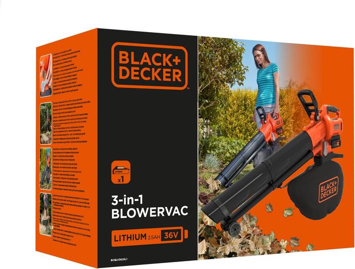Produktbild Black & Decker BCBLV3625L1 (Akkubetrieb, Laubbläser, Laubsauger, Laubsauger-& bläser)