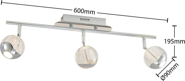 Image du produit Lucande Kilio Spot de plafond à LED, 3 flammes, chrome (1210 lm)