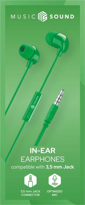 Actual product image Music Sound Cellularline Music & Sound IN-EAR Earphones Green (Cable)
