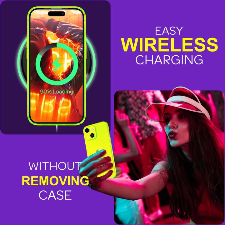Immagine prodotto Nalia Copertura in silicone trasparente al neon (Apple iPhone 15)