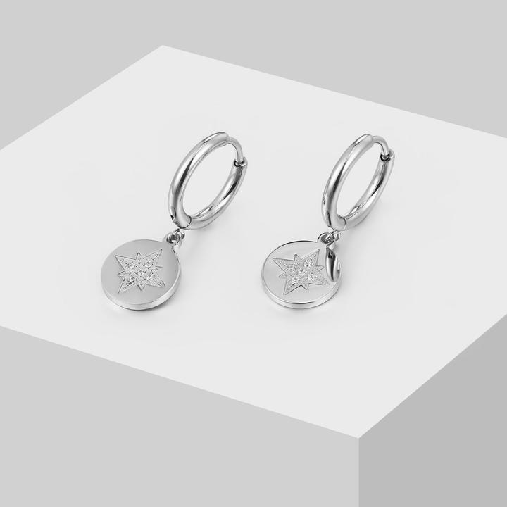Immagine prodotto Sensora Jewelry Orecchini a cerchio con stella (Acciaio inossidabile)