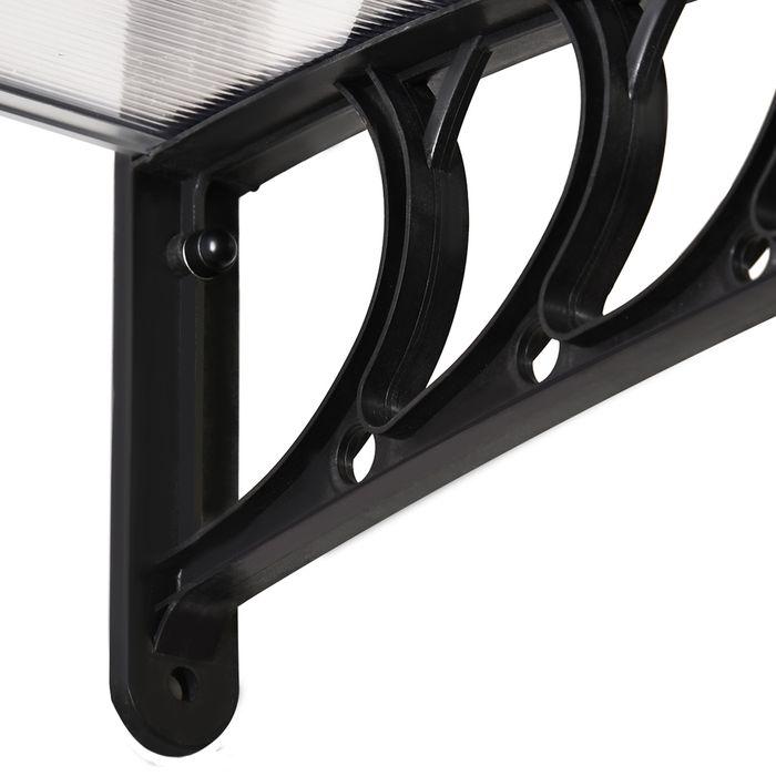 Produktbild Swisshandel24 Vordach für Haustür Überdachung 89 x 122 cm Haustürdach aus Polycarbonat, Weiss