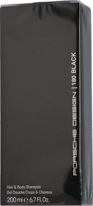 Porsche Design 180 Black Hair & Body Shampoo (200 ml, Flüssiges Shampoo)