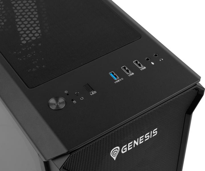 Immagine prodotto Genesis Case per PC IRID 503 ARGB, Micro Tower, 2xUSB 2.0, 2x jack, 1xUSB 3.0, nero (Mini-ITX)