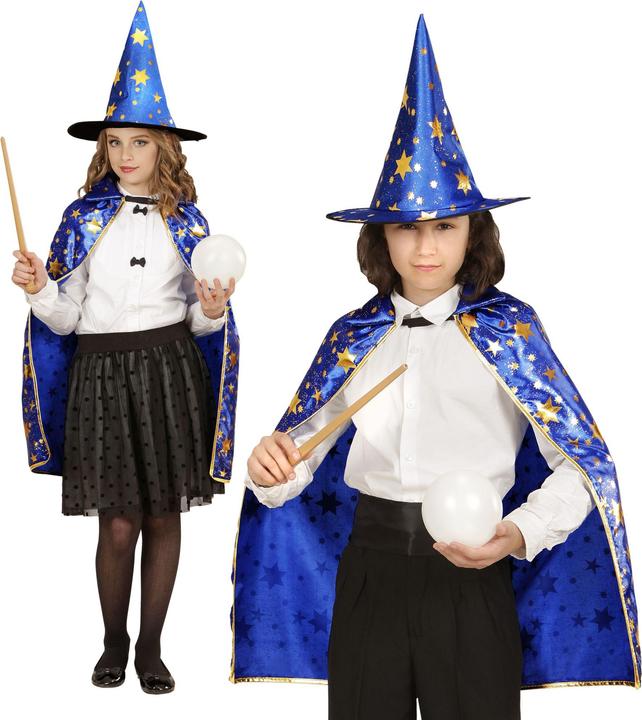 Actual product image Magni Children's costume set wizard cape and hat (One size)