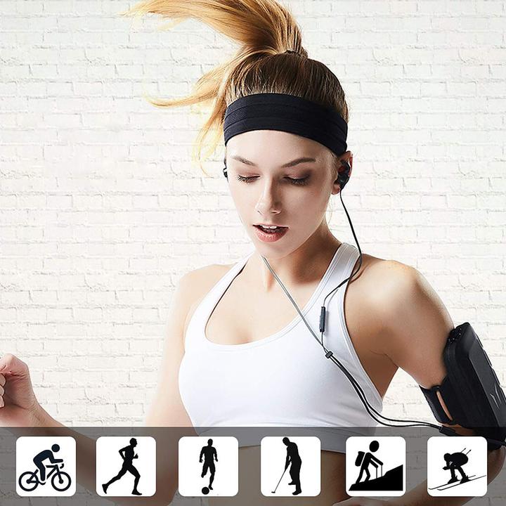 Actual product image Hurtel Gray fabric elastic headband for running fitness