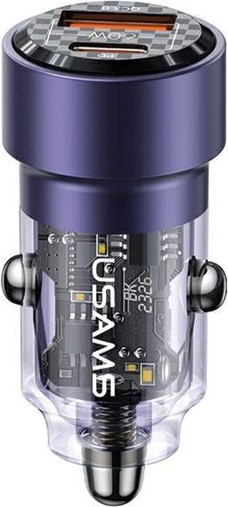 Produktbild Usams Ład. sam. C39 USB+USB-C 60W Fast Charge fioletowy/purple CC208CC02 (US-CC208) (60 W)