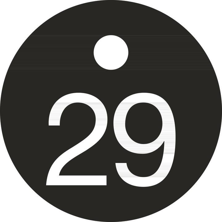 Reiher Schlüsselnummer - ø 25, Nummer 29, Aluminium schwarz eloxiert