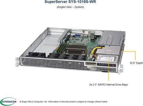 Produktbild Supermicro 1U BARE E3V6 C236 2X2.5FIX