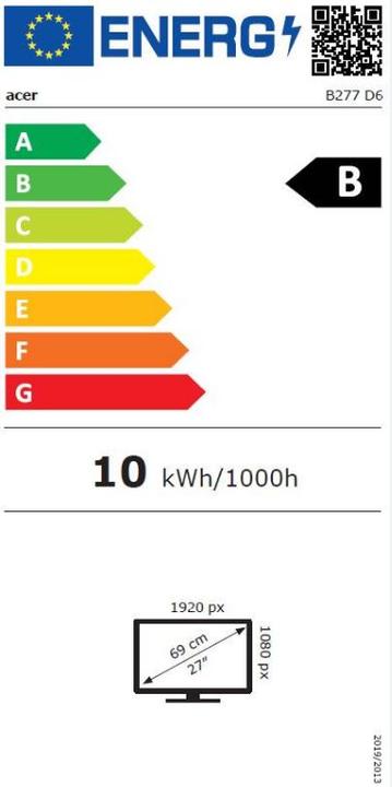 Energie-Label Acer Vero B277D6bmiprczx (1920 x 1080 Pixel, 27")
