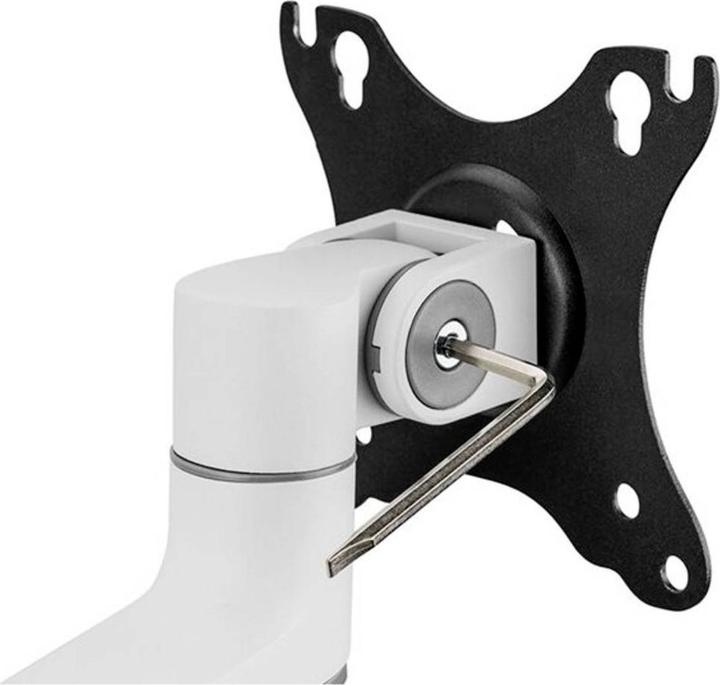 Produktbild Neomounts Tischhalterung 100x100 -8kg 17-27"/h?v/neig/schwenk/Klemme/wei? (Tisch, 27.01")