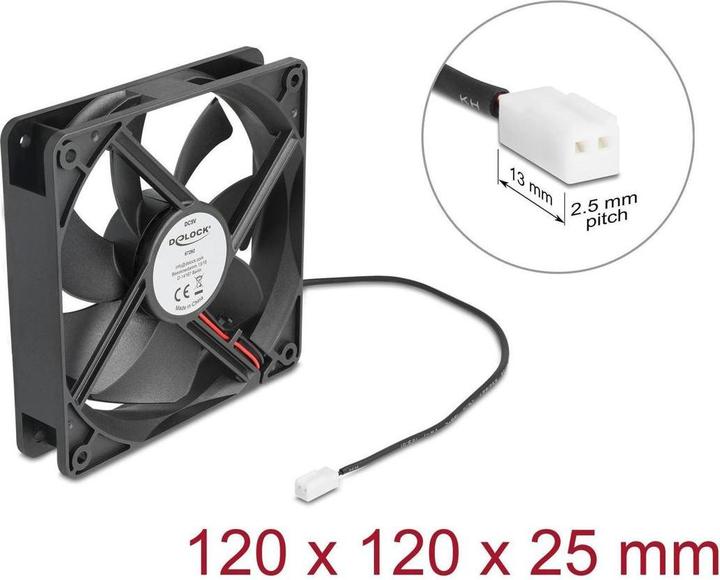 Actual product image Delock Axiallüfter 5 V DC, 120 x 120 x 25 mm schwarz (120 mm, 1 x)