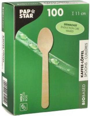 Papstar Coffee spoon "pure" waxed (100 x)