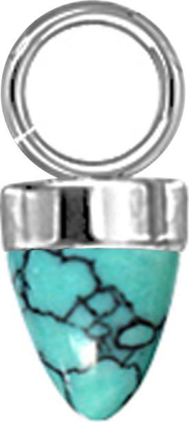 Produktbild Star Piercing Anhänger silber ein Kegel Türkis Stein (ohne Messing, Mineralisch, Chirurgenstahl 316L)