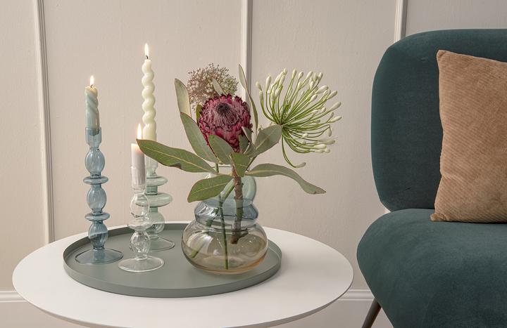 Actual product image present time Candle holder 22.5 cm, 1 piece, Green