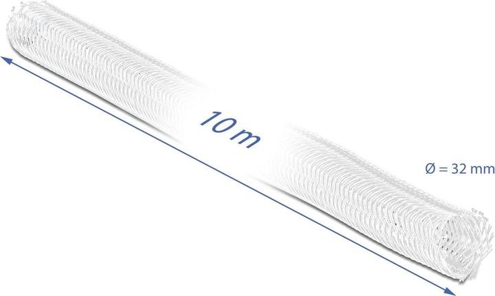 Image du produit Delock Gaine tressée avec velcro 10 m x 32 mm blanc (Gaines pour câbles, 1000 cm)