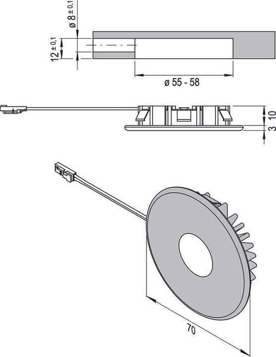 Actual product image L&S LED recessed lights Super Light 12 V (137 lm)