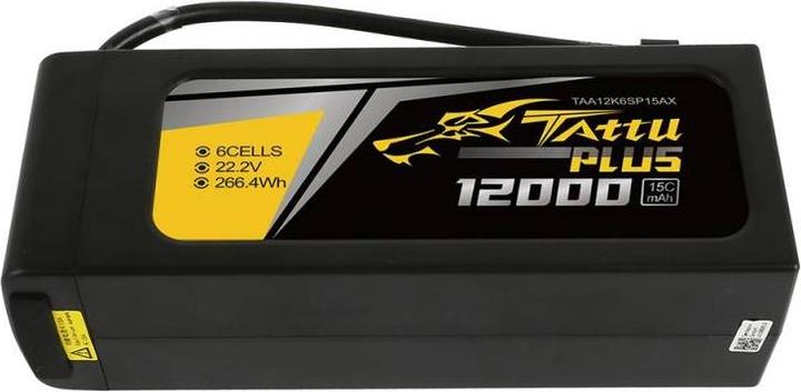 Actual product image Tattu Accumulator Plus 12000mAh 22.2V 15C 6S1P (22.20 V, 12000 mAh)