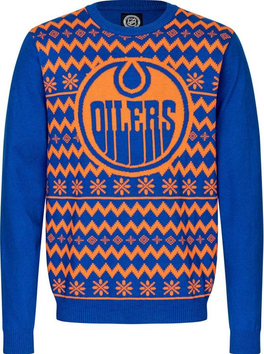 Foco NFL Winter Ugly Sweater Strick Pullover Edmonton Oilers - M (M)