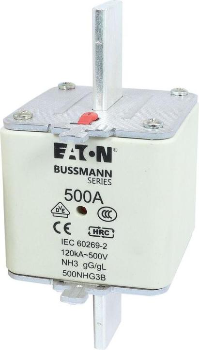 Actual product image Eaton 500NHG3B NH fuse with mechanical fuse indicator Fuse size = 3 500A 500V 3pcs. (NH-DIN fuse, 500 A)