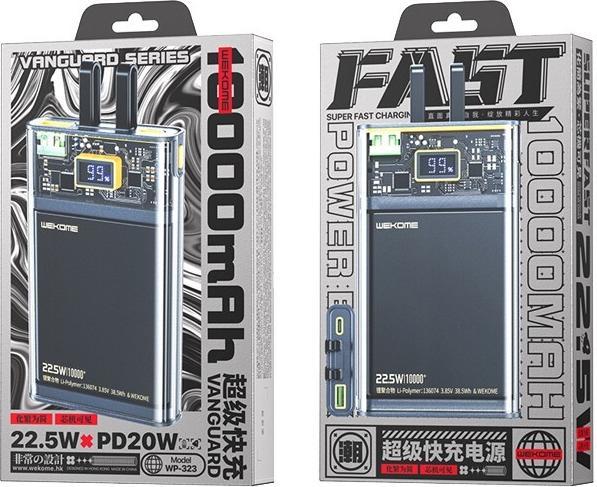 Actual product image Wekome Power bank Super Charging with int (10000 mAh, 20 W)