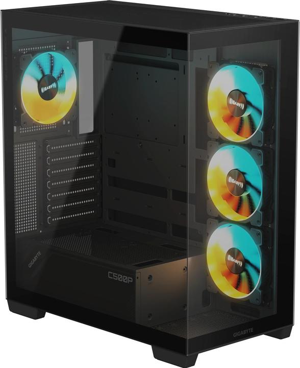 Gigabyte Case||GB-C500P ST|MidiTower|Case product features Transparent panel|ATX|MicroATX|MiniITX|Colour Blac (Mini-ITX, ATX)