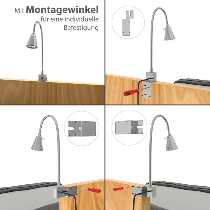Produktbild Briloner 2er Set LED Bettleuchte Schlafzimmer Wohnzimmer Matt-Nickel