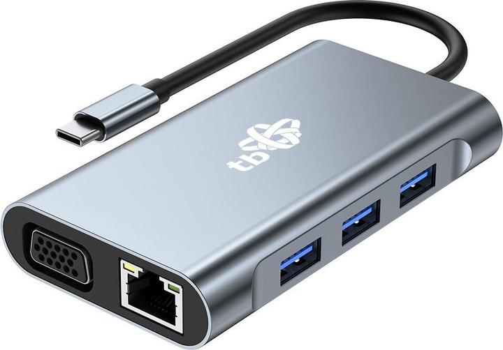 Produktbild Lenovo 8in1 Adapter USB C HDMI x2 USB VGA RJ45 PD (HDMI, RJ45, USB Typ-C, USB 2.0)