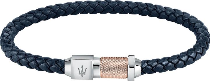 Maserati Leather Armband (22 cm, Edelstahl, Leder, Recycelt)