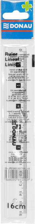 Actual product image Donau Ruler 16cm, hanging pocket, clear (175 mm)