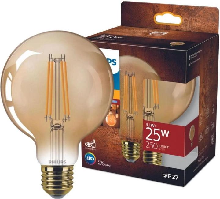 Actual product image Philips Amber (E27, 3.10 W, 250 lm, 1 x, F)