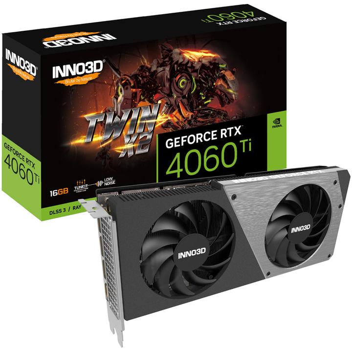 Actual product image Inno3D GeForce RTX 4060Ti Twin x2 (16 GB)