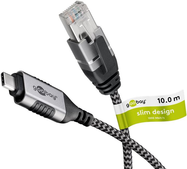 Immagine prodotto Goobay Cavo Ethernet da USB-C 3.1 a RJ45, sottile, 10 m (USB 3.1, RJ45 (1x))