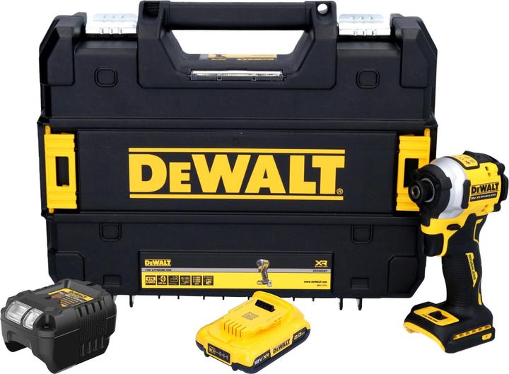 Produktbild DeWalt DCF 850 D1T Akku Schlagschrauber 18 V 205 Nm 1/4" Brushless + 1x Akku 2,0 Ah + Ladegerät + (Batteriebetrieb)