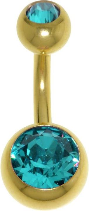 Immagine prodotto Bijouteria Piercing ventre (Acciaio chirurgico 316L, Cristallo premium, Rivestimento PVD (color oro))