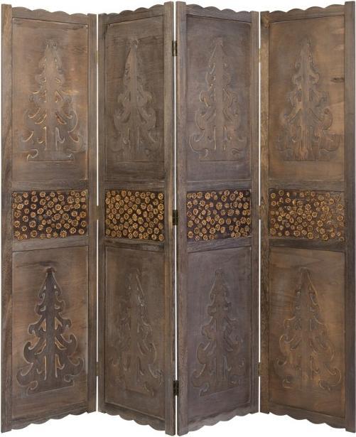 Produktbild Homestyle4u 3 fach Paravent Raumteiler Holz Trennwand spanische Wand Sichtschutz Braun
