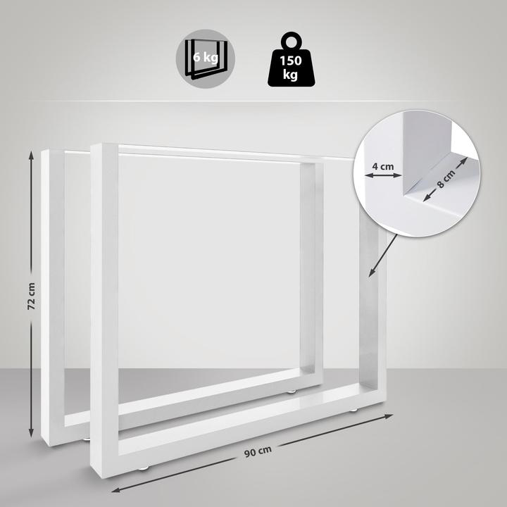 Image du produit CLP 2x pieds de table Velden 90 cm, blanc