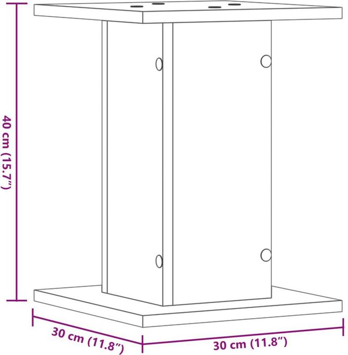 Image du produit VidaXL Pied d'enceinte 2 pièces 30 x 30 x 40 cm (1 pièce, Support)