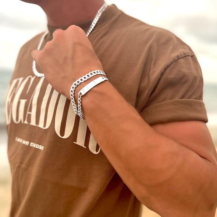 Immagine prodotto Candy Bracciale Hemera con catena a cordoncino da 7,7 mm, argento 925 (21 cm, Argento 925)