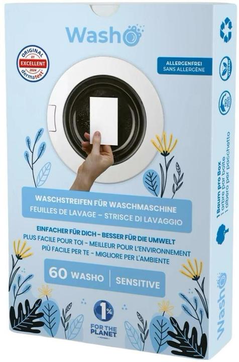 Actual product image Washo Washing strips (60 Washing cycles, Washcloths)