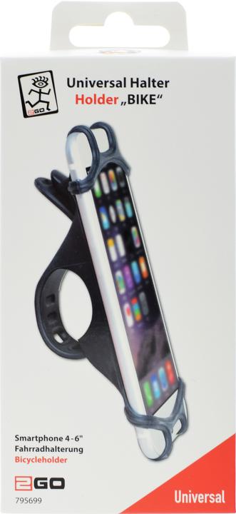 Actual product image 2GO Universal smartphone holder "BIKE" on the bicycle handlebars